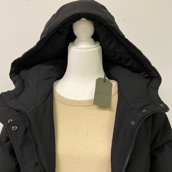 Allsaints Lucie Hooded Down Puffer Coat 